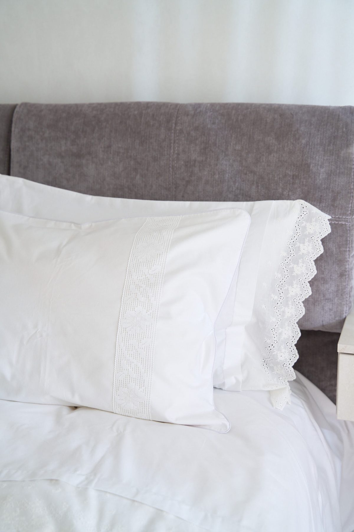 Lenjerie de pat, bumbac percale, cu dantela
