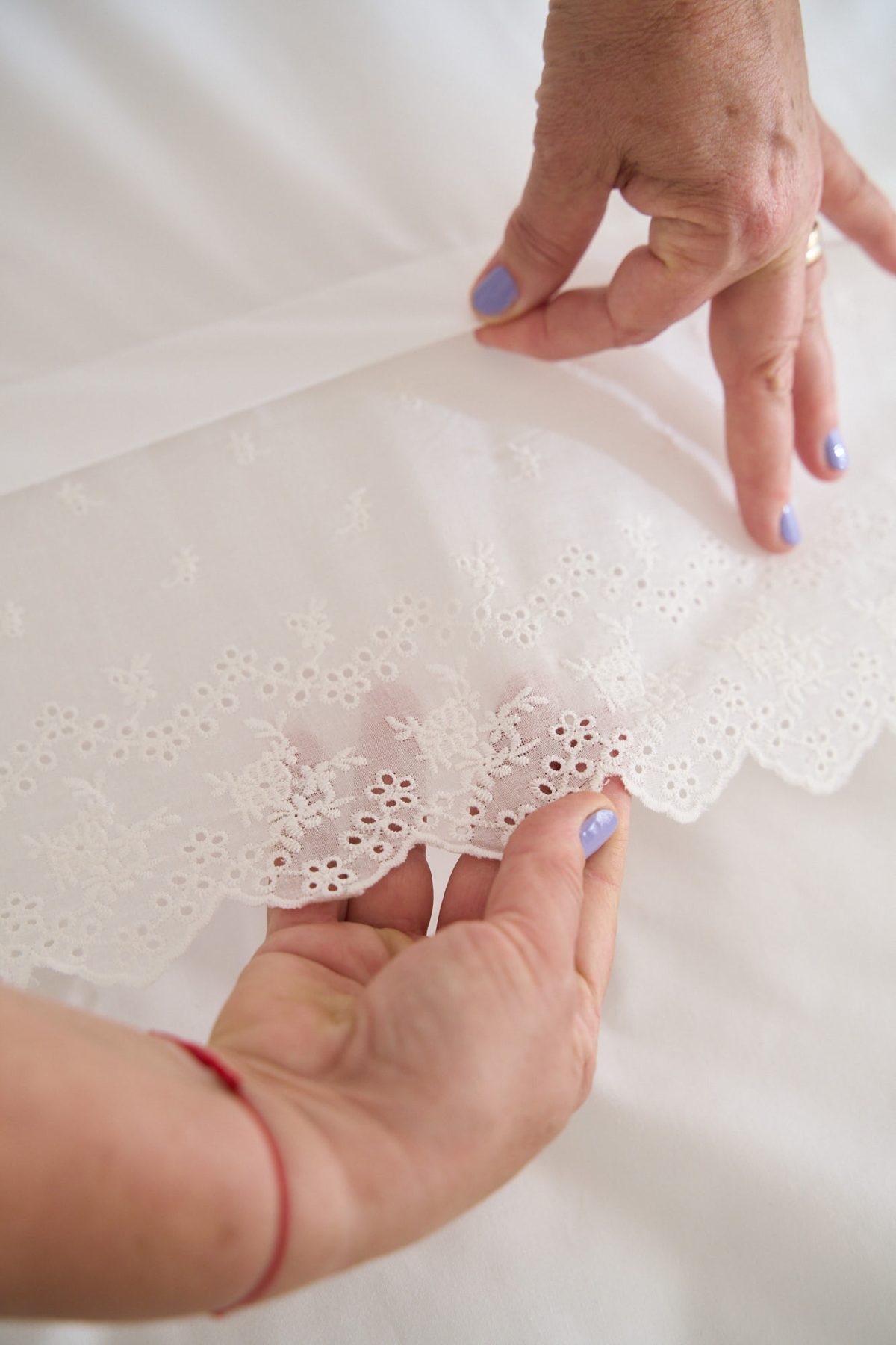 Lenjerie de pat, bumbac percale, cu dantela – detail 2
